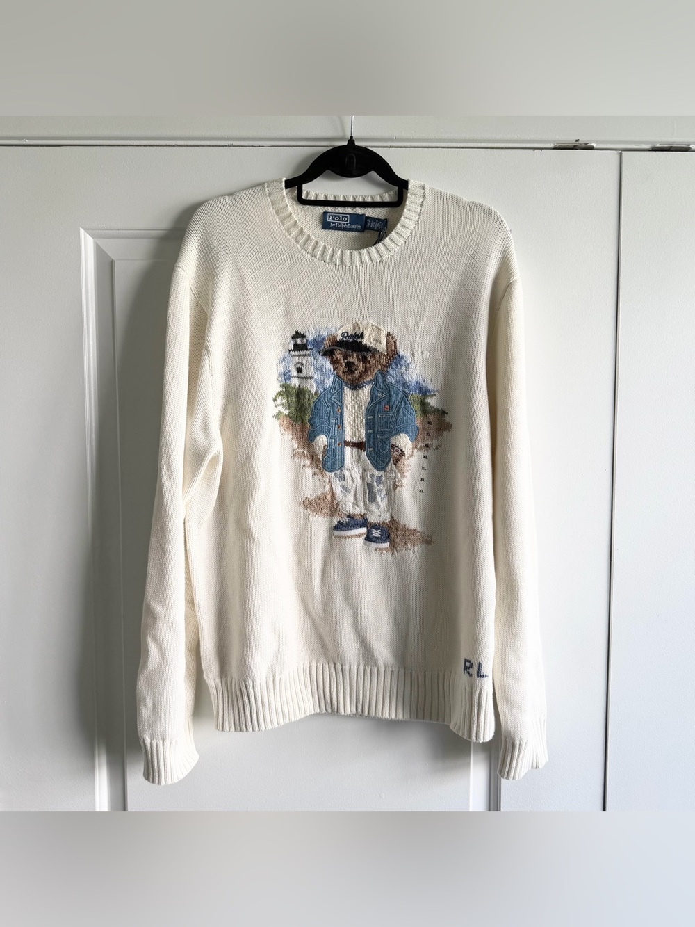 Polo Ralph Lauren White Beach Bear Sweater NWT